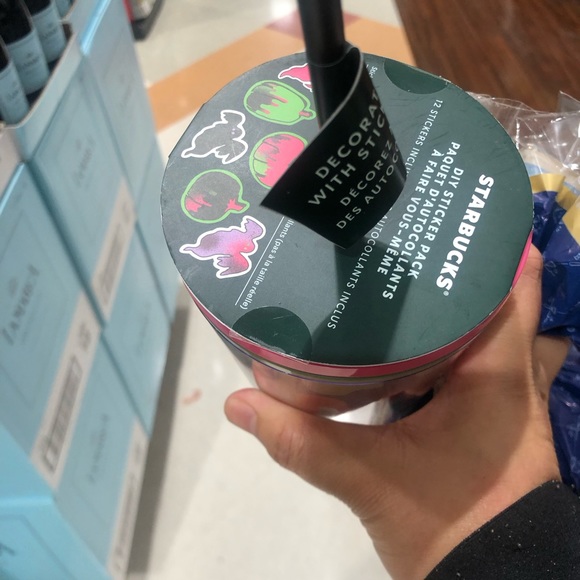 Starbucks Cold Cup Halloween 2023 Glow in The Dark + 12 Stickers Fall Swirl - Picture 6 of 7